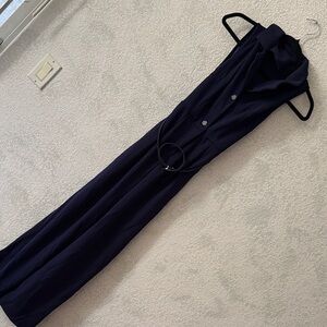 SHEIN Dark Blue Sleeveless Jumpsuit